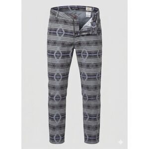 Chip Foster Slouch Skinny Pants Grey Purple Southwestern Geometric Print Size 25
